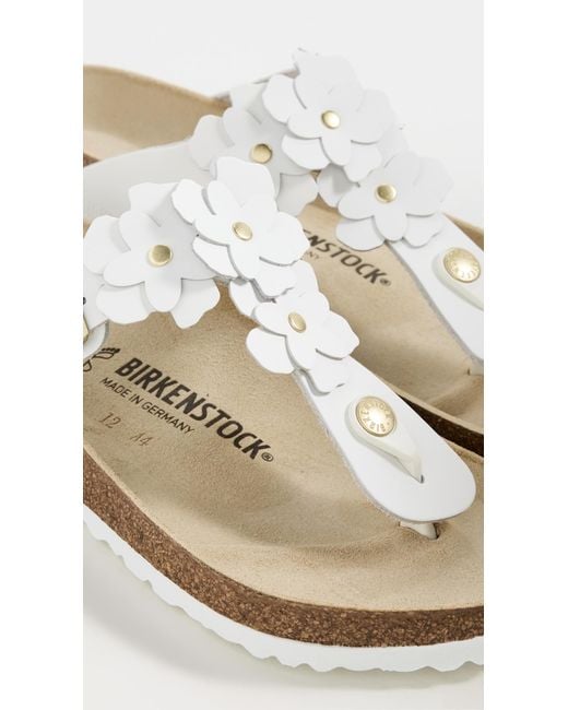 Birkenstock White Gizeh Flowers Sandals