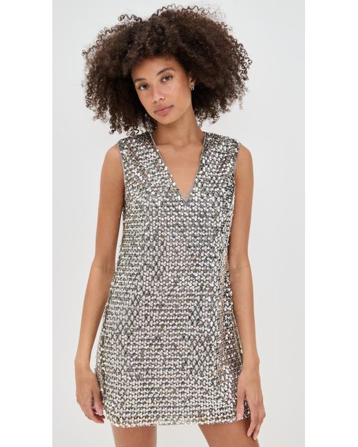 simon miller fountain metallic mini dress Simon Miller - Fountain Metallic Mini Dress In Star Gold