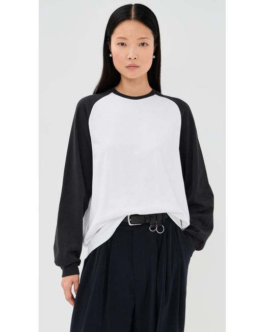 Tibi Black Perfect Sculpted Baseball Tee