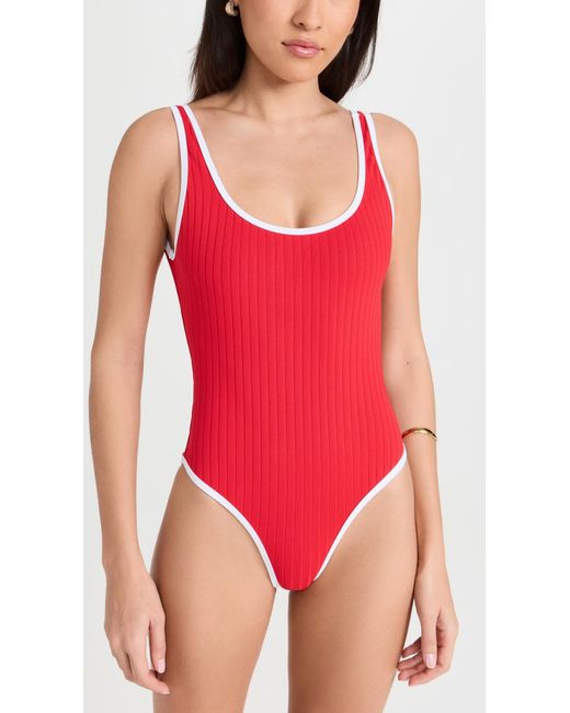 Solid & Striped Oid & Triped The Anne-arie One Piece Iptick Red