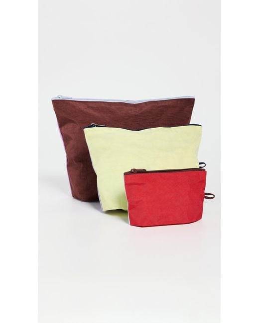 Baggu Red Go Pouch Set