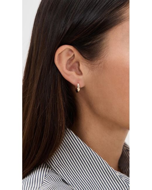 By Adina Eden Metallic Solid Twisted Huggie Earrings Combo Set