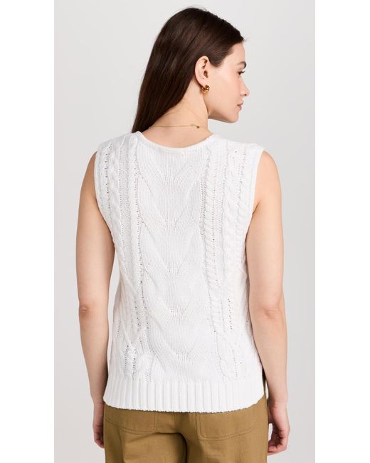 Splendid White Cable Sweater Vest