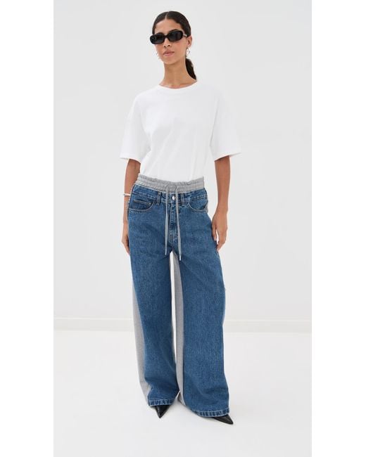 Monse Blue Denim Sweatpants