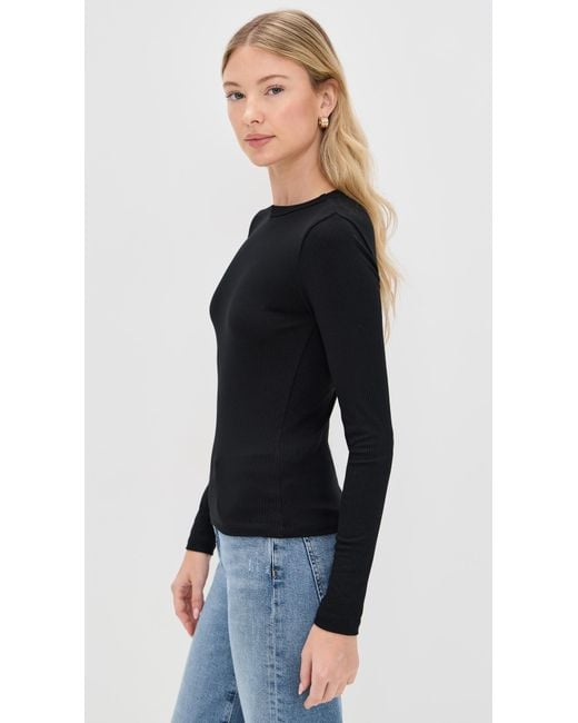 Madewell Black Modal Rib Long Sleeve Crew