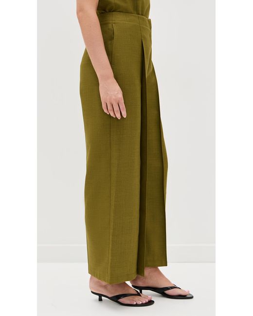 Theory Green Deep Pleat Pants