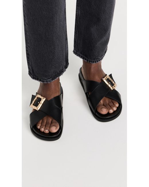SCHUTZ SHOES Black Enola Crossed Sandals