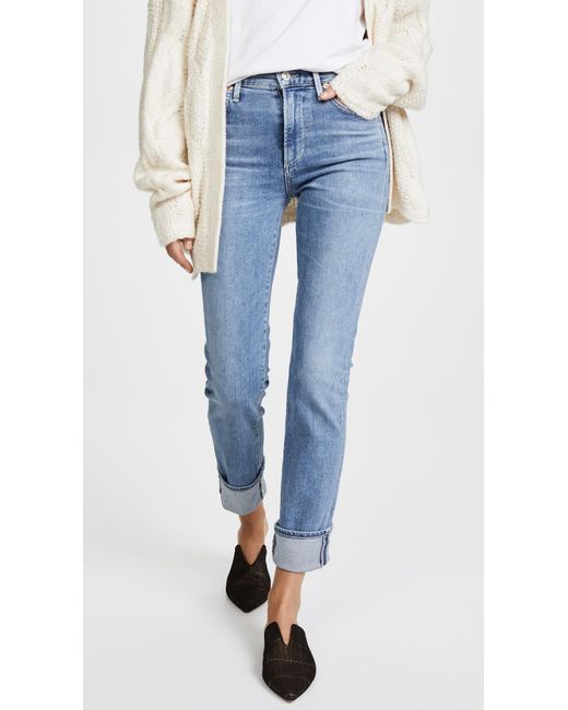 Citizens of Humanity Cara High Rise Cigarette Jeans in Blue | Lyst Canada