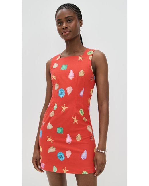 Never Fully Dressed Red Shell Ioana Mini Dress