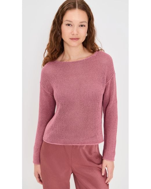 Vince Pink Coated Cotton Pullover