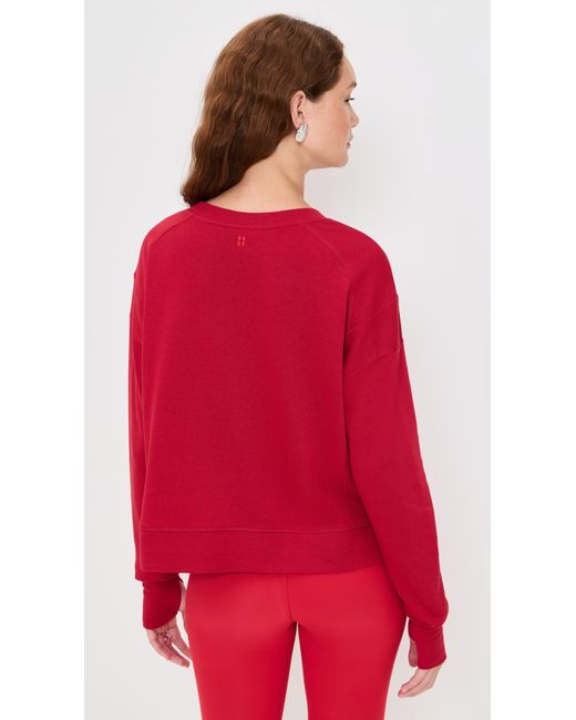 Sweaty Betty Red After Class Crop Sweatshirt