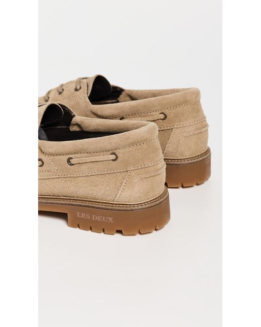 Les Deux White Taylor Suede Boat Shoes for men
