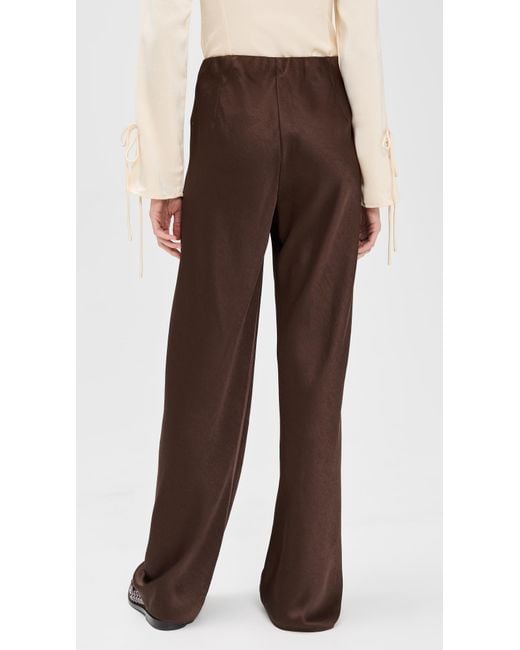 Vince Brown High Waist Fluid Satin Bias Pants