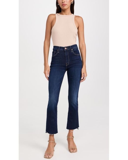 Mother Blue The Insider Crop Step Fray Jeans