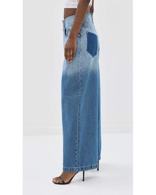 Dion Lee Blue Faded baggy Jeans