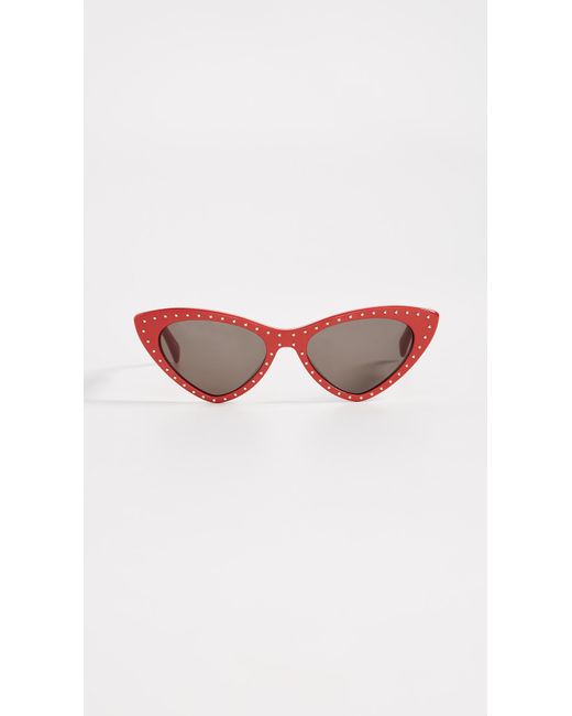 Moschino Red Pointed Cat Eye Sunglasses