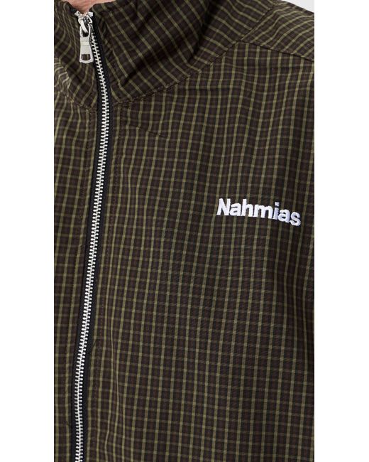 NAHMIAS Black Grid Warm Up Jacket for men