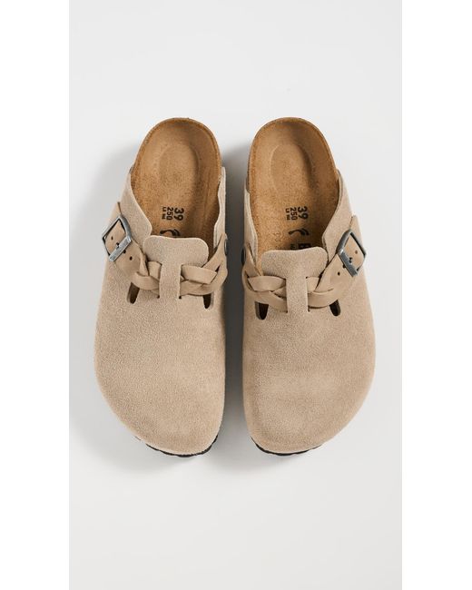 Birkenstock White Boston Braid Clogs