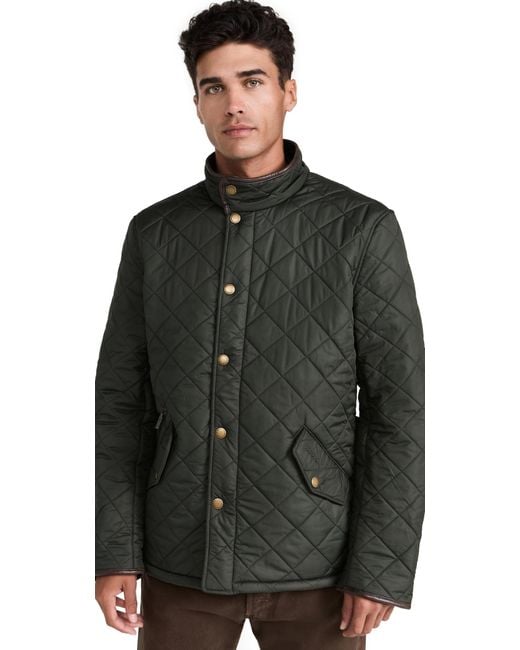 Barbour Black Powell Quilted Jacket for men
