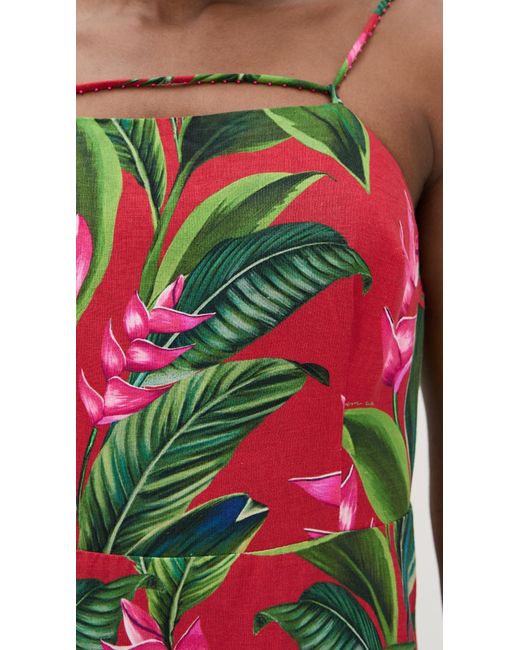 FARM Rio Dream Garden Strappy Dress in Red | Lyst