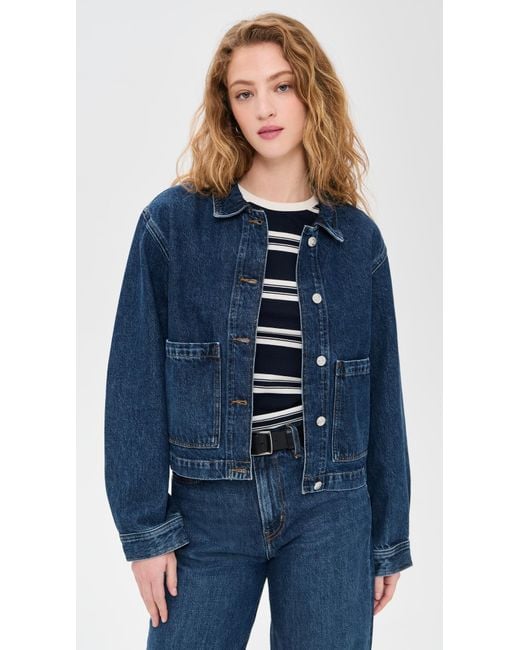 FRAME Blue The Patch Pocket Jacket