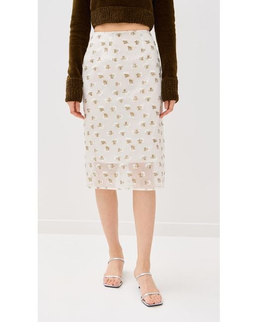 Cecilie Bahnsen Fil-Coupé Clear Allegra Skirt in Black | Lyst
