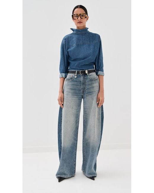 A.W.A.K.E. MODE Blue A. W.A. K.E. Mode Back To Front Denim Shirt