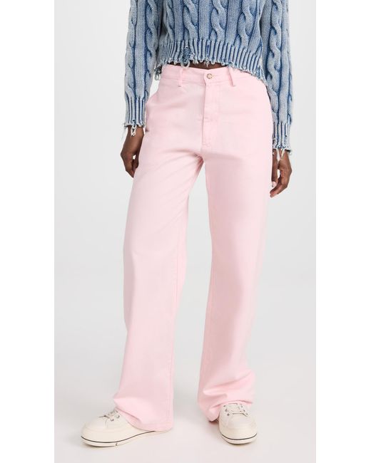 Denimist Teri Wide Leg Chino Pants in Pink | Lyst
