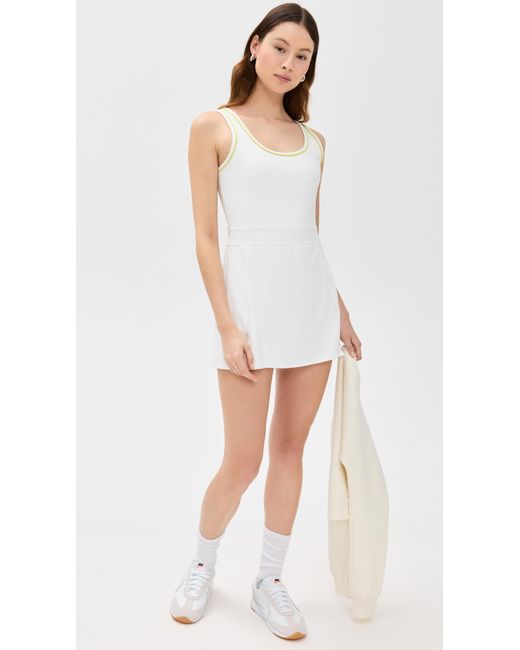 Splits59 White Martina Rigor Dress With Piping