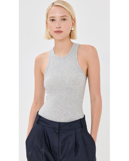 Tibi White Circular Fine Rib T Tank