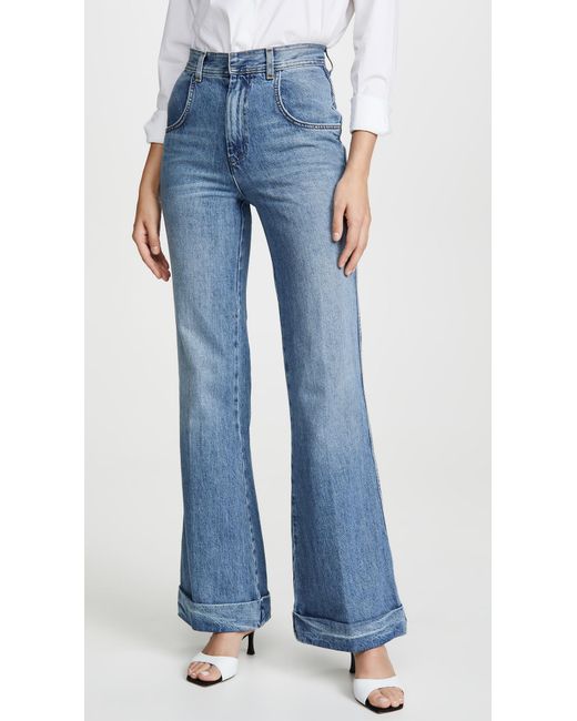 Cuffed Bell Bottom Jeans 