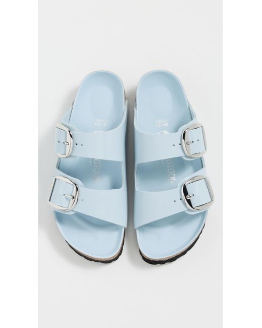 Birkenstock Blue Arizona Big Buckle High Shine Sandals