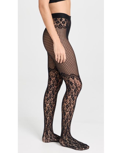 Wolford Black Flower Lace Tight