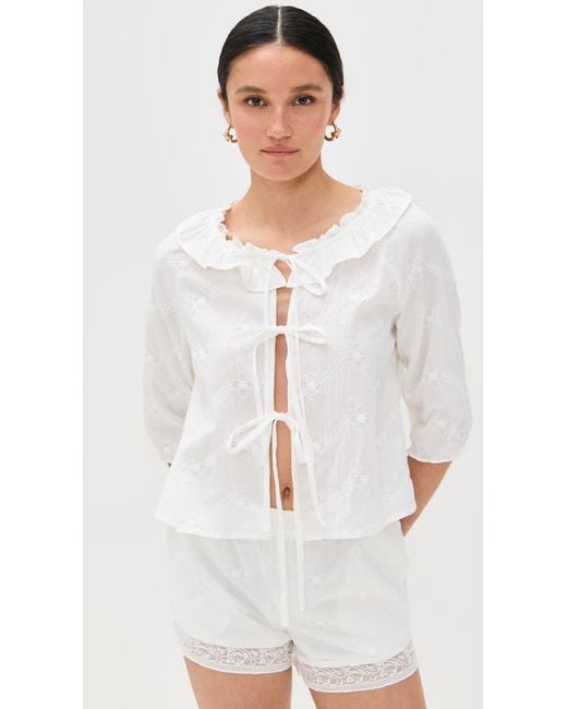 Bailey Rose White Embroidered Top