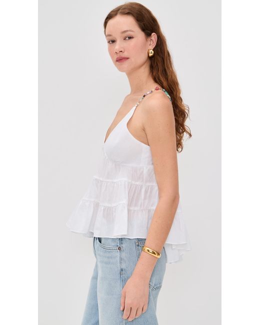 Azeeza White Viola Top