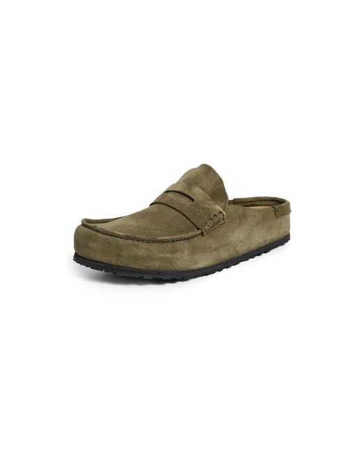 Birkenstock Men\'s Green Suede Loafers London Suede Leather in Color Thyme | BIRKENSTOCK US main image 3