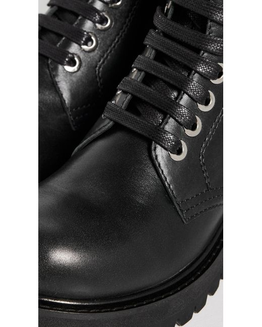 Rabanne Black Leather Combat Boots