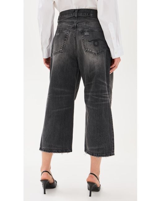 R13 Crop Wide Leg Jeans in Black | Lyst