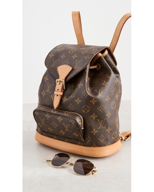 What Goes Around Comes Around Brown Louis Vuitton Monogram Montsouris Mm Backpack