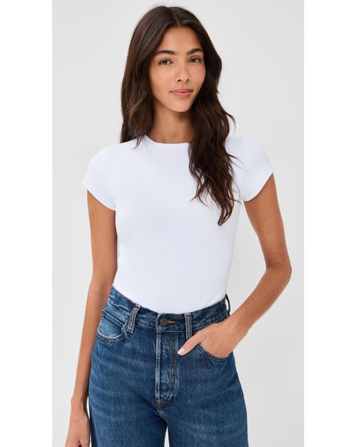 Susana Monaco White Essential Crew Tee