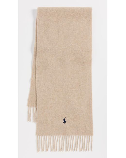Polo Ralph Lauren Natural Solid Recycled Wool Scarf