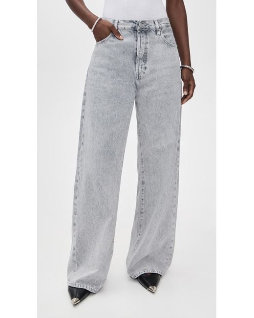 FRAME The Loose Jeans in Gray | Lyst