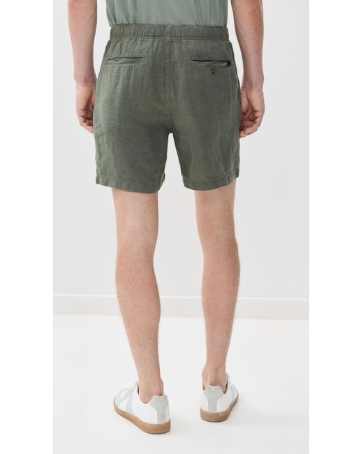Faherty Brand Green Essential Linen Shorts 6.5 for men
