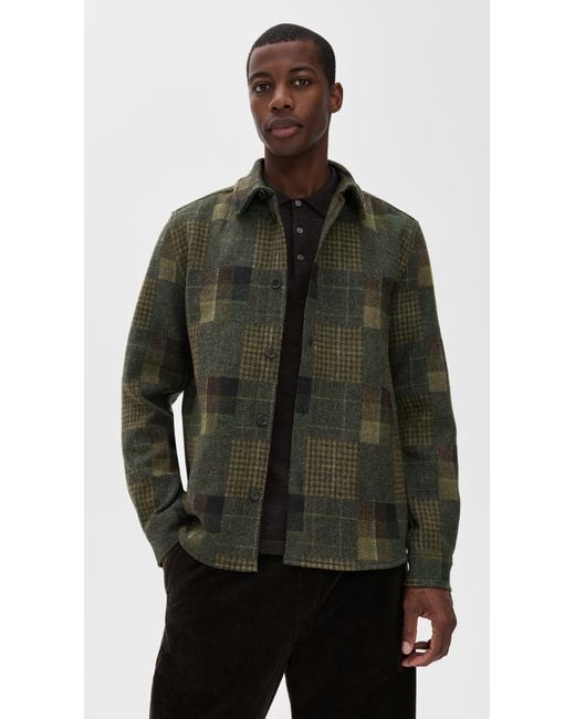Les Deux Black Kody Patchwork Wool Overshirt for men
