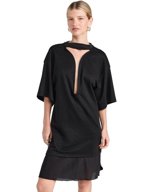 Victoria Beckham Black Frame Cut-out T-shirt Dress