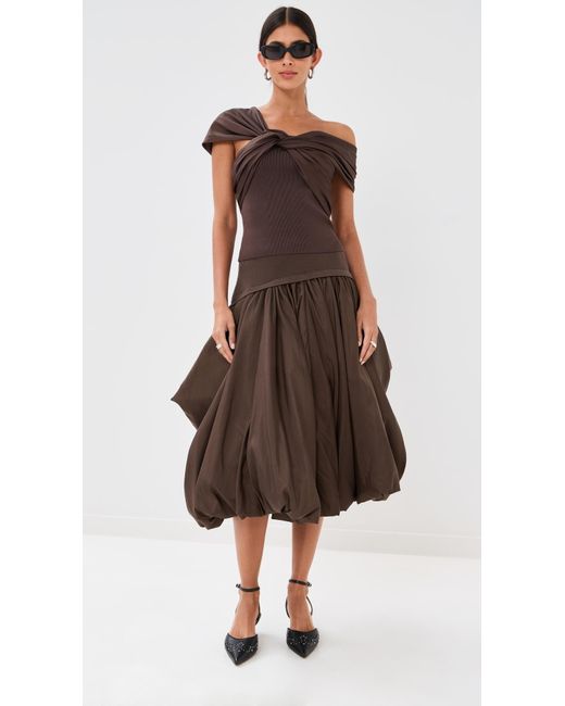 Jonathan Simkhai Brown Corinn Midi Skirt