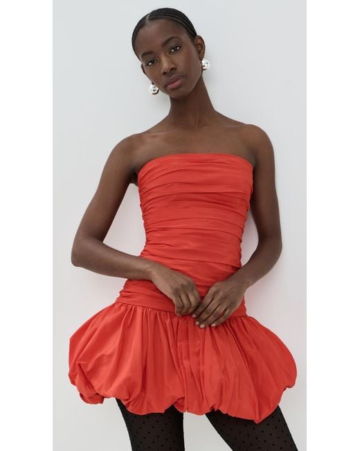 red satin dress short Red