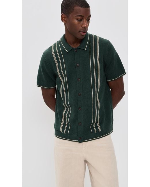 Marine Layer Green Barry Sweater Button Down for men