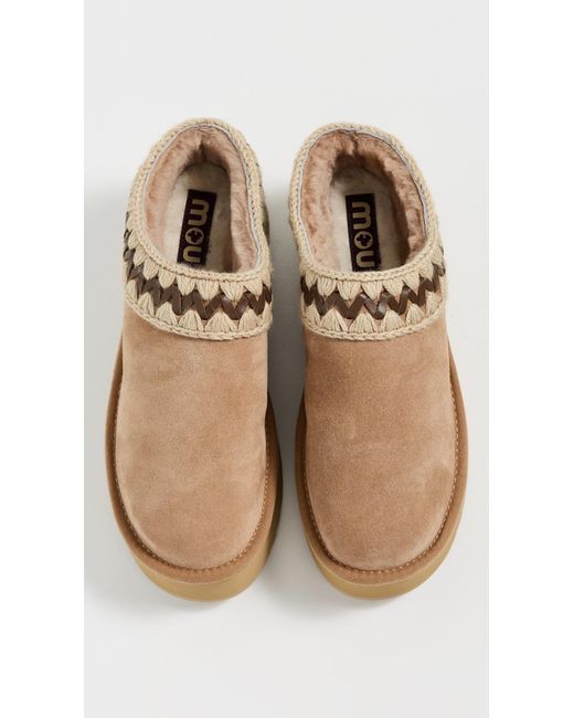 Mou Natural Platform Clogs