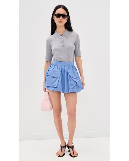 MSGM Blue Bubble Skirt
